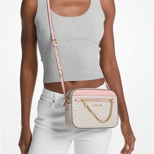 Michael Kors Pink and Cream Crossbody Bag